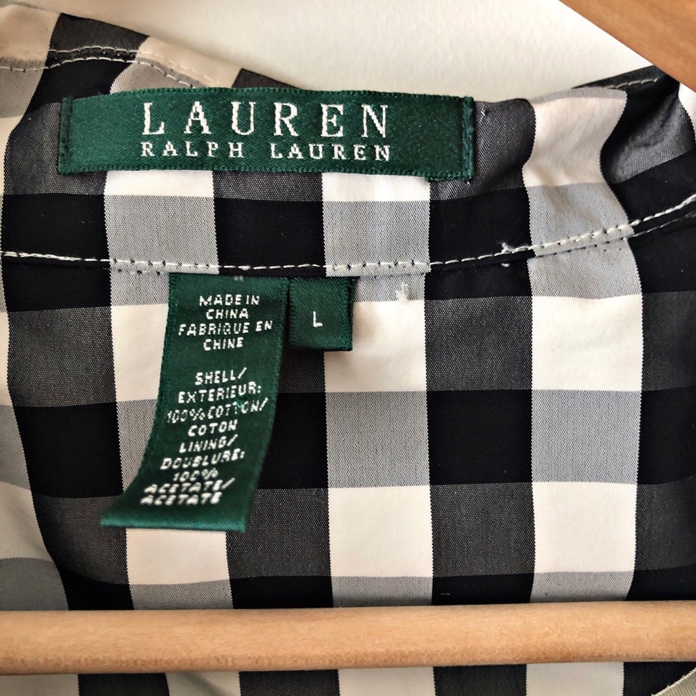 Ralph Lauren Black and White Checkered Rain Jacket - Picture 5 of 5